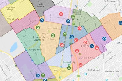 Reciclado: mapa de los Puntos Verdes