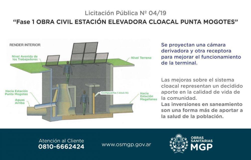 OSSE va a potenciar la Estacin Elevadora Cloacal de Punta Mogotes