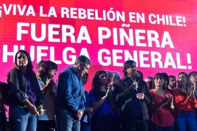 La izquierda cerr� su campa�a con muestras de apoyo a las protestas en Chile