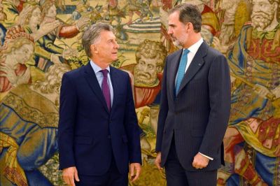 Mauricio Macri se reuni� con el rey Felipe VI de Espa�a y viajar� a Suiza