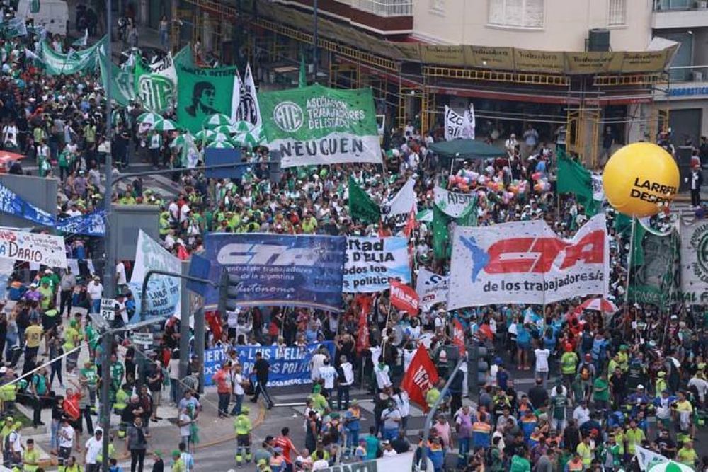 El sindicalismo mostr su apoyo con una movilizacin contundente