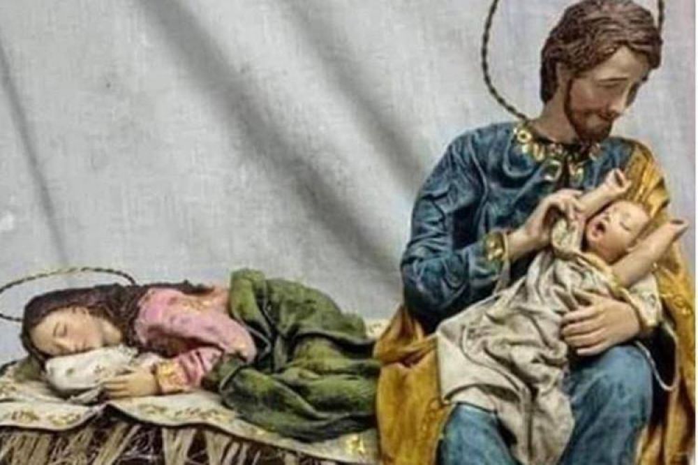 Dejemos descansar a mam: la novedosa escena del pesebre que comparti el papa Francisco