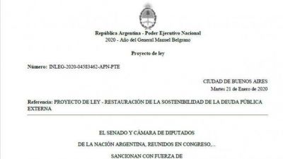 Diputados comenzar� a debatir la pr�xima semana el proyecto de sostenibilidad de la deuda