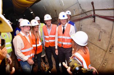 Cafiero, Katopodis, Galmarini y Sabbatella recorrieron las obras del Sistema Riachuelo