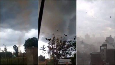 Un aparente tornado caus� destrozos en Posadas