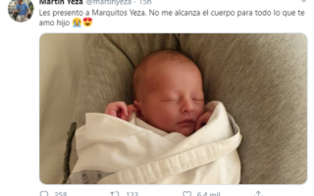 Pinamar: el intendente Yeza fue pap y present a su beb en redes sociales