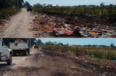 Un d�a despu�s de la limpieza, volvieron a tirar basura en el ingreso al club Urquiza