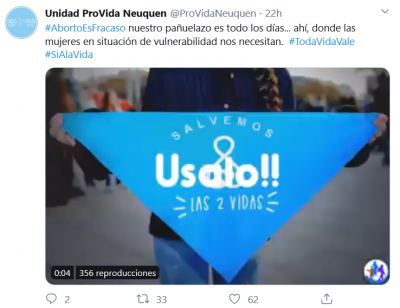 �Aborto es Fracaso�, la consigna provida contra el pa�uelazo verde