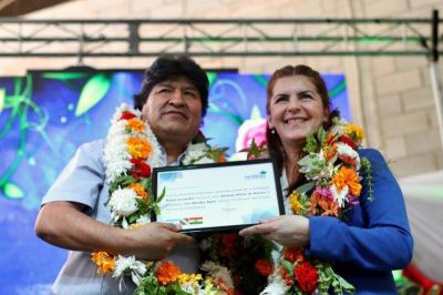 Evo Morales fu� declarado Visitante Ilustre de Moreno