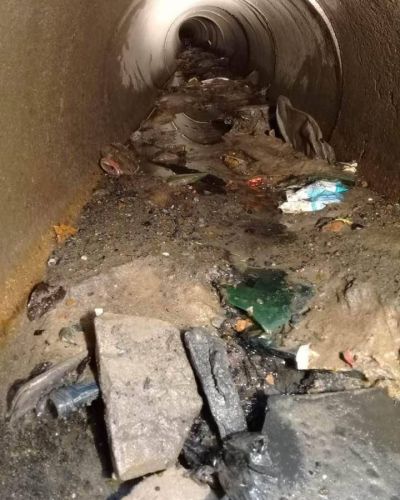 Basura acumulada en los desag�es