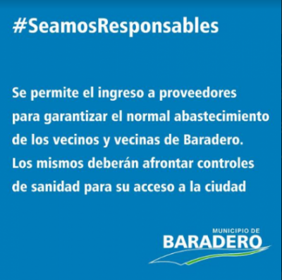 Se permite el ingreso de proveedores a la ciudad