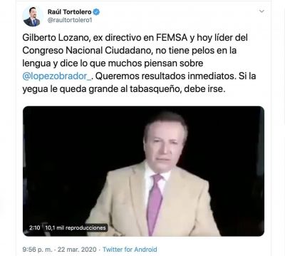 Ex director de FEMSA lanza supuesto mensaje a AMLO: �Te veo inepto, te veo incapaz, te veo c�nico y te veo traidor�