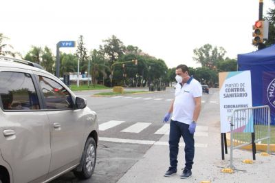 C�ffaro recorri� el futuro centro de aislamiento y puntos de acceso a la ciudad