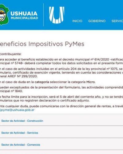 Beneficios a Pymes de Ushuaia