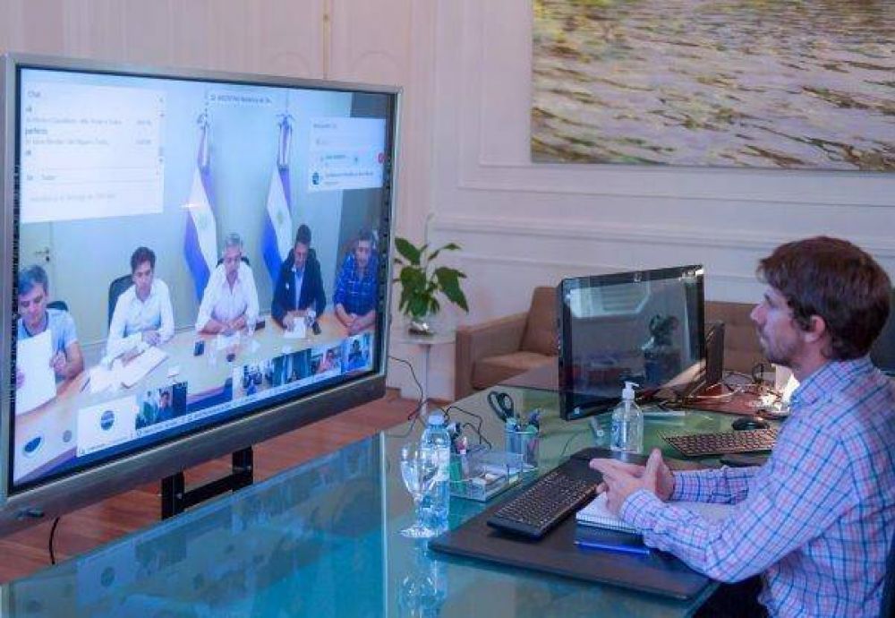 Juan Andreotti mantuvo una videoconferencia con el Presidente y los Intendentes del Conurbano