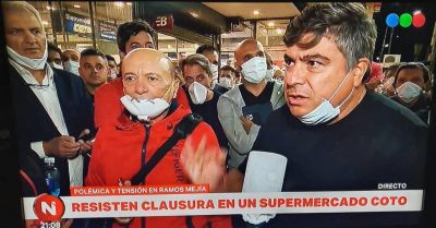 Papel�n: Alfredo Coto y Ram�n Muerza lideraron protestas para que levanten clausuras de supermercados por precios abusivos