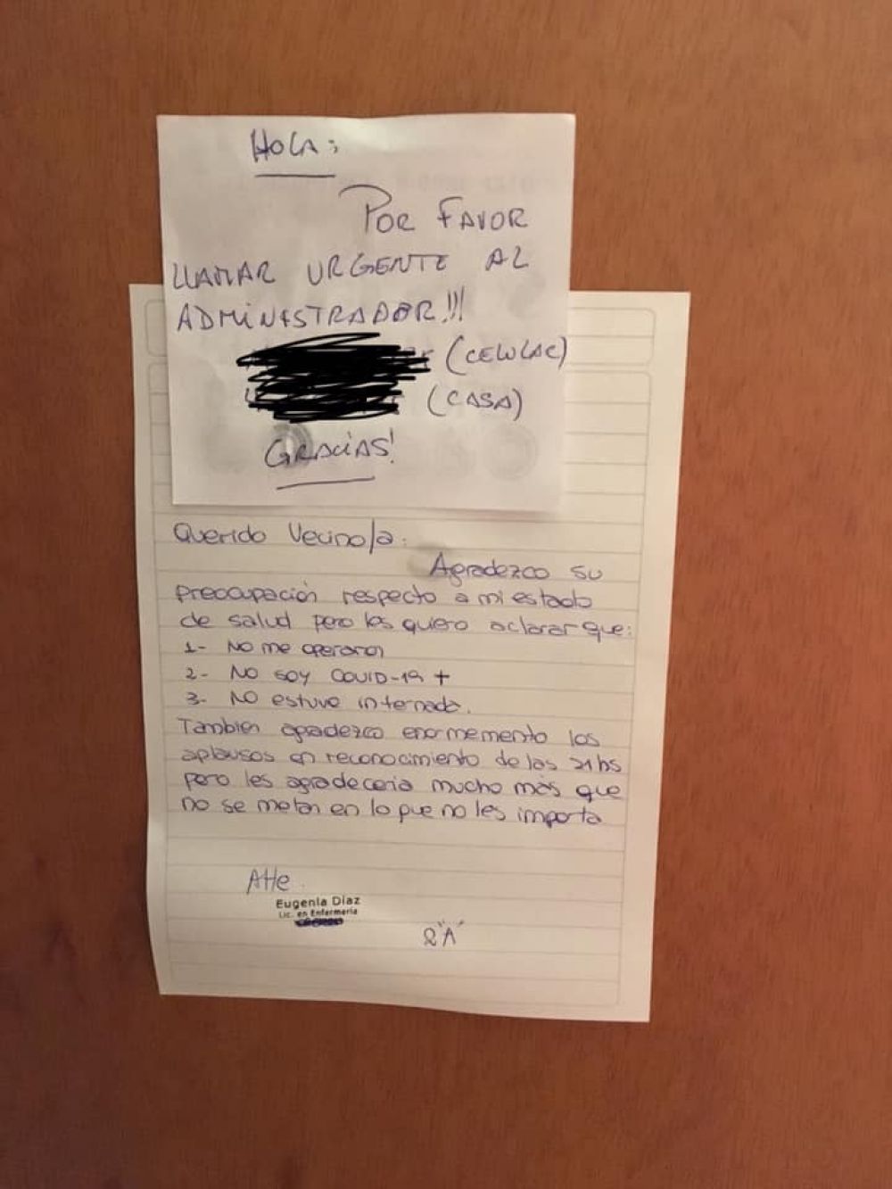 Es trabajadora de la salud pero igual sus vecinos la acusaron de no cumplir con la cuarentena: �Crean fantasmas donde no los hay�