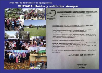 10 de Abril d�a del trabajador de aguas gaseosas