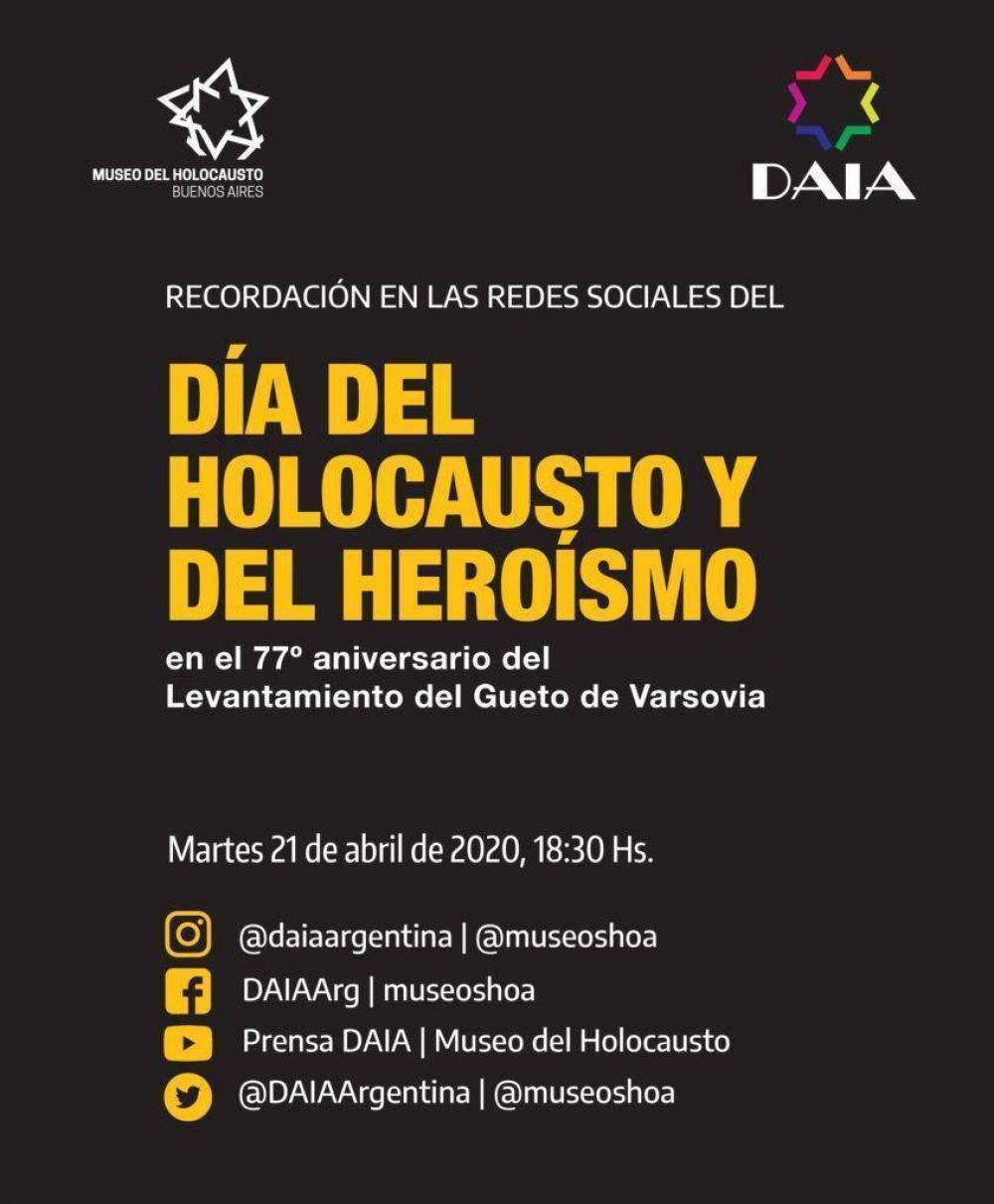 La DAIA conmemora el Da del Holocausto y del Herosmo de manera virtual