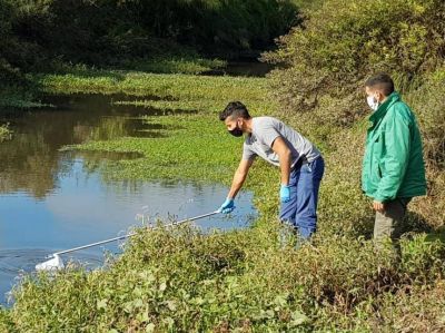 Controlan la calidad del agua de los arroyos que atraviesan Varela