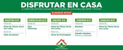 Disfrutar en casa por parte del municipio de Esteban Echeverr�a