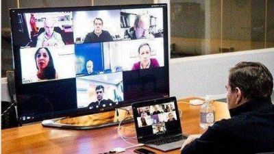 Montenegro realiz� una videollamada con Vidal, Larreta y otros intendentes