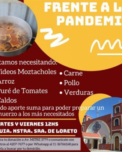 La Parroquia Nuestra Se�ora de Loreto de Dom�nico prepara almuerzos para los m�s necesitados