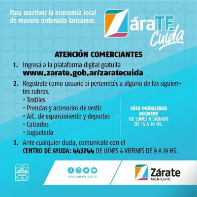 El Municipio de Z�rate habilita actividad comercial en forma ordenada, a trav�s de una plataforma web