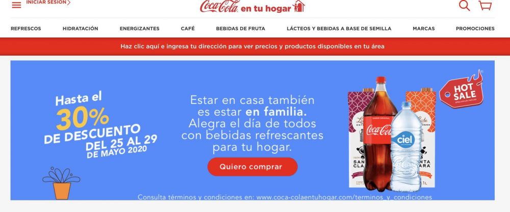 Sin intermediarios Coca-Cola se sum al Hot Sale gracias a su servicio a domicilio