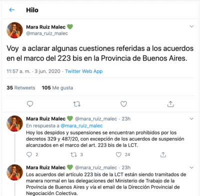 Mara Ruiz Malec detall� c�mo se tramitan las suspensiones