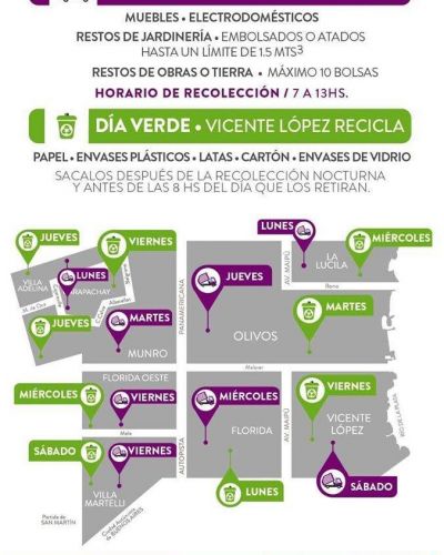 Vicente L�pez: servicios de recolecci�n y d�a verde