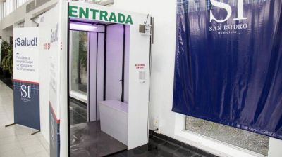 Cabinas sanitizantes en San Isidro: s�lo para el personal de salud como 