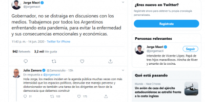 Jorge Macri y Julio Zamora se cruzaron en Twitter