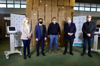 Kicillof y Cascallares sumaron respiradores para hospitales de Almirante Brown