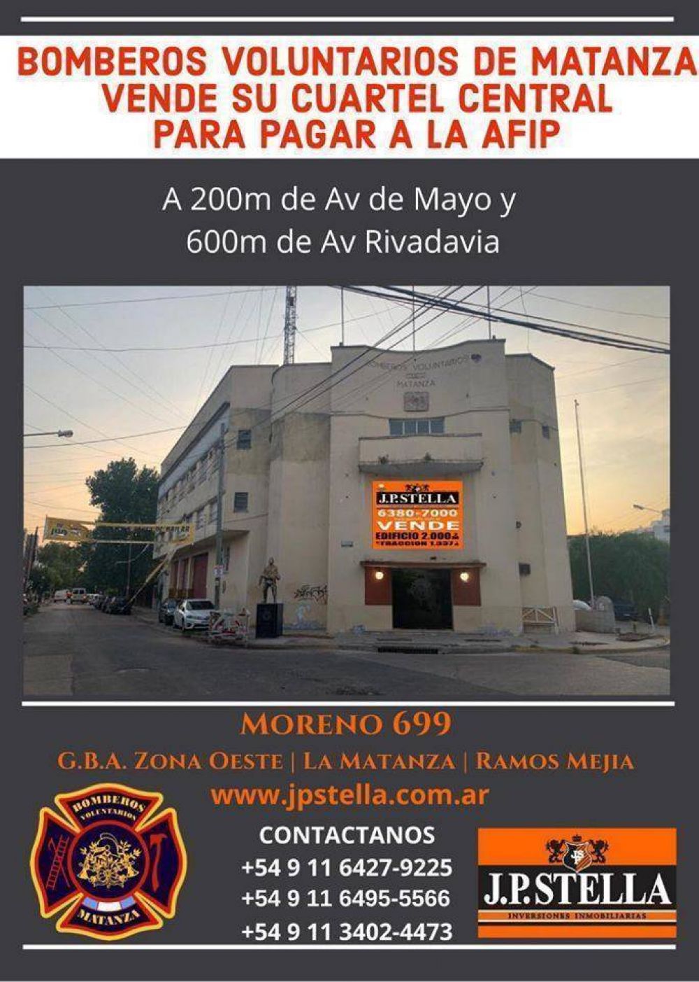La Matanza: bomberos vende el cuartel de Ramos Meja por deuda millonaria