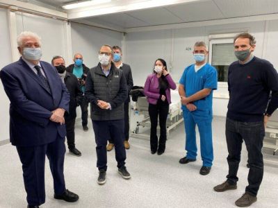 Katopodis y Gin�s Gonz�lez Garc�a pusieron en marcha el Hospital Modular de Tres de Febrero