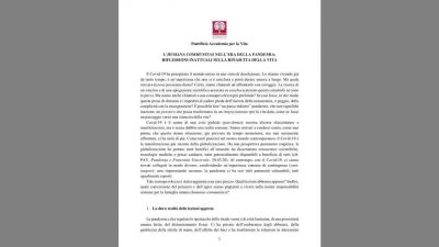Nuevo documento del Vaticano sobre el mundo post-Coronavirus