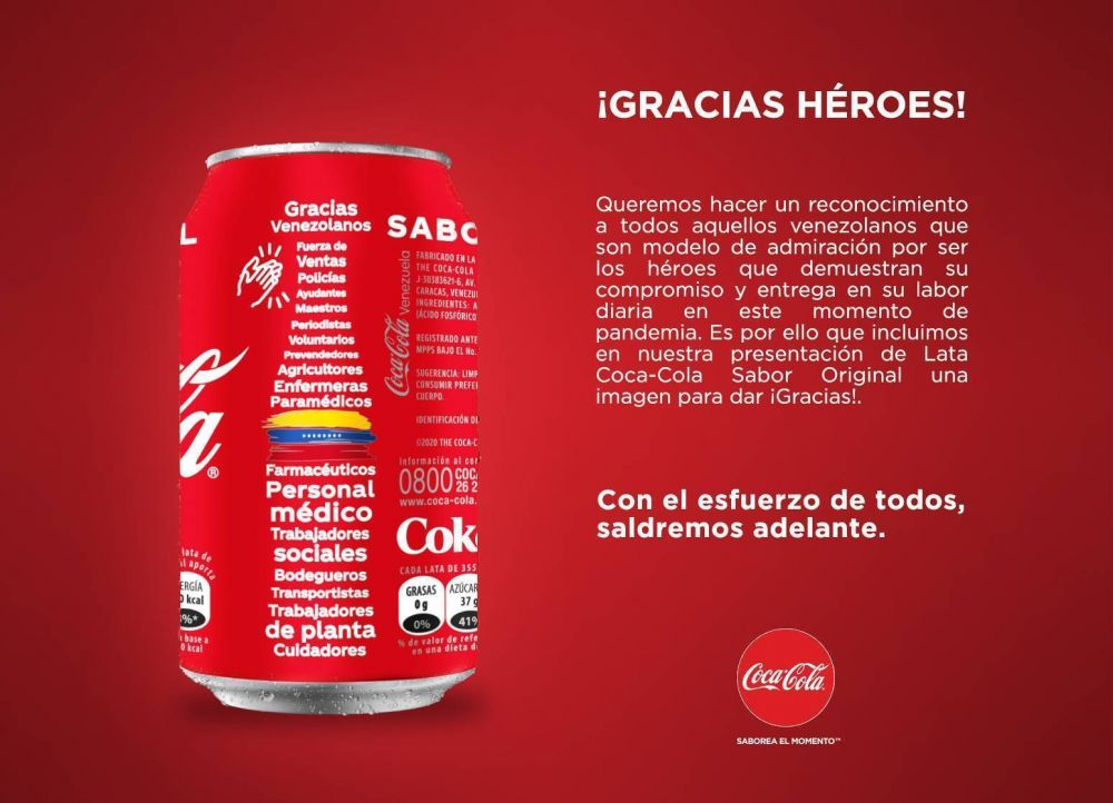 Coca-Cola FEMSA Venezuela lanza etiquetas con normas para prevenir contagios de COVID-19