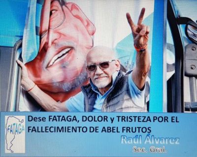 Desde FATAGA, el dolor y tristeza por el fallecimiento de Abel Frutos