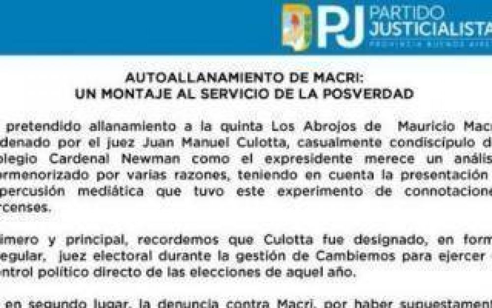 Reunin Macri-intendentes: PJ Bonaerense denunci un 