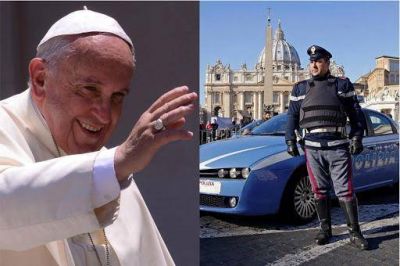 Papa Francisco da las gracias a sus ��ngeles de la guarda� de la polic�a italiana