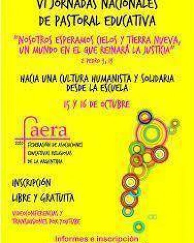 Faera: VI Jornadas Nacionales de Pastoral Educativa, virtuales