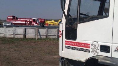 El municipio carlospacense env�o sus camiones cisternas a los incendios
