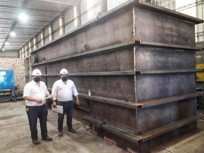 Gral. Lavalle: T�cnicos de ABSA visitaron los talleres donde se construye el nuevo m�dulo potabilizador y supervisaron los avances de la obra