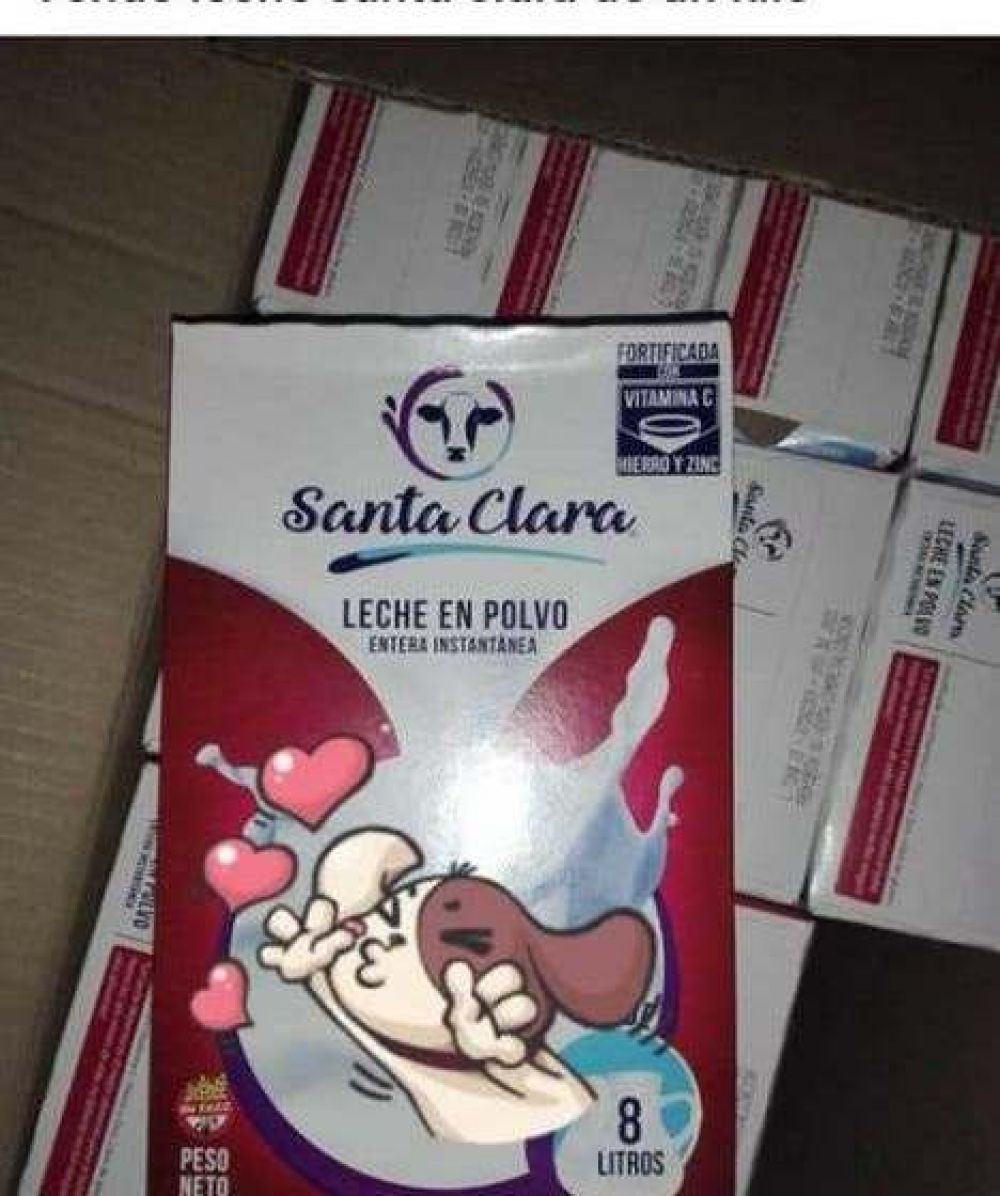 Las cajas de leche que enva la nacin y deben ser entregadas a las familias mas necesitadas, se ofrecen a la venta por Facebook