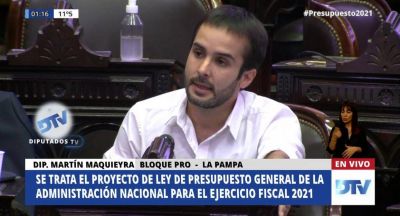 Tras la aprobaci�n del presupuesto nacional, el diputado Maquieyra critic� �las escasas partidas para viviendas� a La Pampa