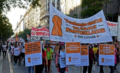 Trabajadores de casas particulares movilizan y piden 100% de aumento