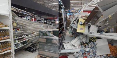 Se desplom� una g�ndola en un Coto de ubicado en un shopping