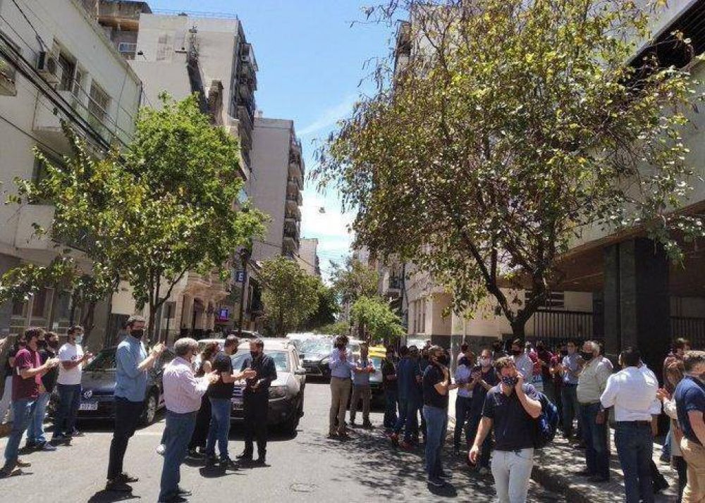Protesta de acreedores de Vicentin contra la pesificacin de sus crditos