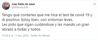 El diputado Juan Pablo de Jes�s confirm� que dio positivo de Covid 19